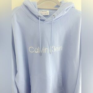 Calvin Klein Baby Blue Women’s Men’s Drawstring Hoodie XXL